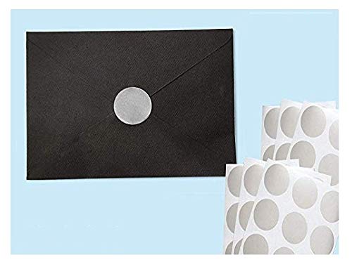 Accuprints Black Envelopes Pack of 25 | Size - 5.15 X 7.15 inch | 25 silver stickers free with envelopes Envelopes for invitation card or thank you card or voucher or gift
