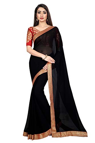 Anand Sarees Women's Chiffon Saree With blouse piece