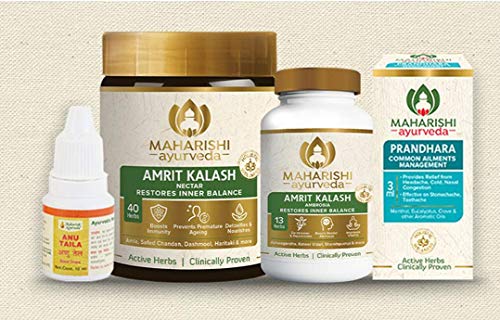 Maharishi Ayurveda Super Rasayana Immunity Kit : Combo of Maharishi Amrit Kalash | Prandhara | Anu Thaila