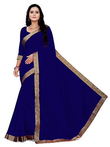 Miru Fashion Banarasi lace border Saree With Blouse Piece