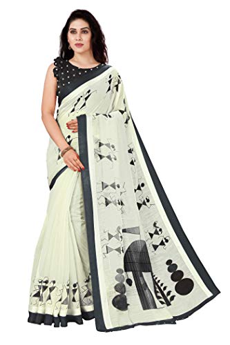 SOURBH Women's Pure Cotton Saree With Unstiched Blouse Piece