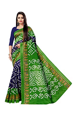 Vivostav Designer Women's Art Silk Bandhani Saree With Blouse Piece