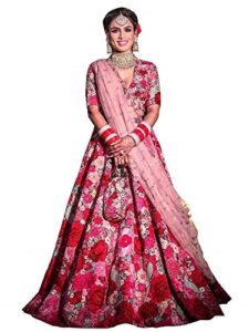 Color Gotta Silk Floral Print Bridal Lehenga Choli