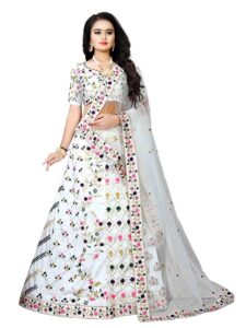 . K&D FASHION Women Satin Indian lehenga for women 