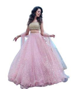 Net Semi stitched Lehenga Choli