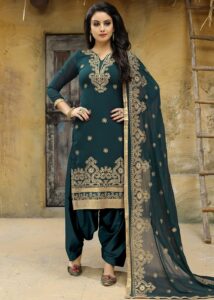 Green Embroidered Punjabi Patiala Readymade Suit