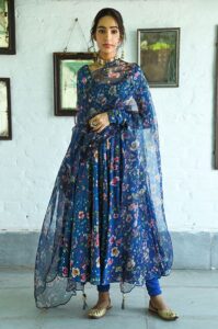  3 piece chridar anarkali suit Floral all over