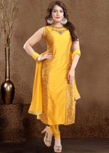 Readymade Yellow Punjabi Suit With Dupatta