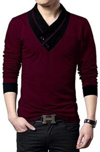 Leotude Maroon Shawl Neck Sweater