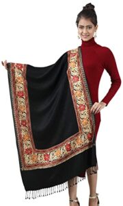 INDOWRAPS Women's Stole With Aari Embroidery for Winter