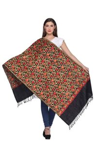 Zamour Women's Embroidered Kashmiri Woollen Shawl/Stole Wrap