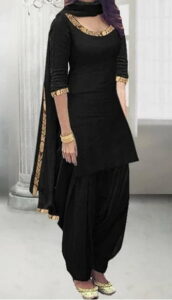 Readymade Black Rayon Printed Salwar Kameez