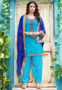 Blue Salwar Suit with Embroidery