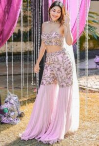 Crop top with sharara bottoms