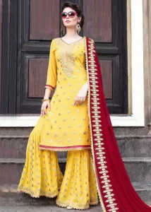 Light Salwar Suit Pattern Yellow