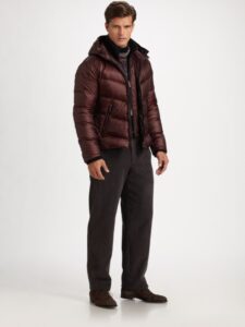 Puffer jacket with suit