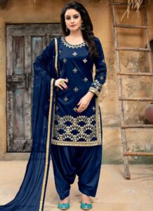 Punjabi Suit in Blue Designer Style