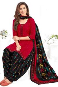 Readymade Pink Cotton Punjabi Patiala Salwar Kameez