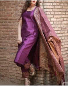 Salwar Kameez Pattern in Pink Brocade