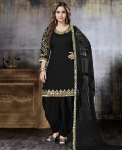 Suit in Punjabi Style, Black Short