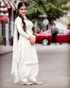 White & Golden Punjabi suit