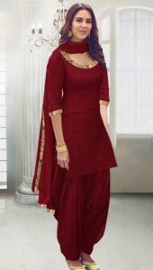 Wine red color salwar suit