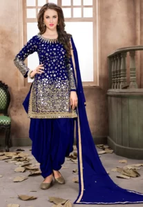 Royal Blue Party wearing Punjabi Salwar Kameez