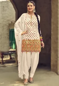 Readymade Punjabi Suit In White