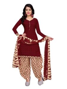 Floral Print Cream Bandhani Punjabi Salwar Kameez