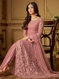 Pink Art Silk Straight Cut Punjabi Suit