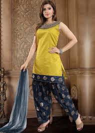 Cream Embroidered Readymade Punjabi Suit