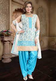 Off White Embroidered Readymade Punjabi Salwar Suit