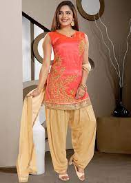 Readymade Punjabi Salwar Kameez In Peach