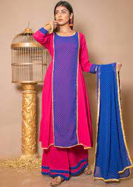 Blue Leheria Readymade Chiffon Salwar Suit
