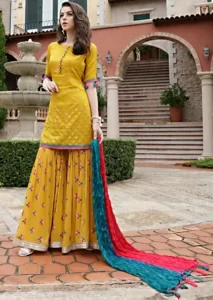 Yellow Embroidered Punjabi Salwar Suit
