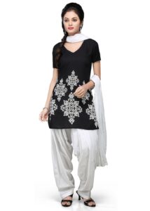 Readymade Black Rayon Printed Salwar Kameez