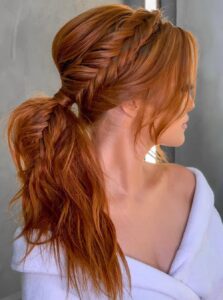 Braided Ponytail with bangs