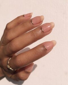 Classic Golden edge nail Art design