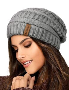 Fleece Lined Ski Skull Cap Slouchy Winter Hat