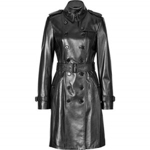 Genuine Leather Long Coat