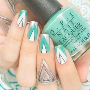 Geometric nail art design