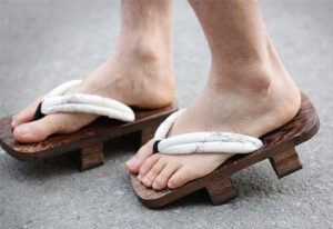 Geta sandals made of wood