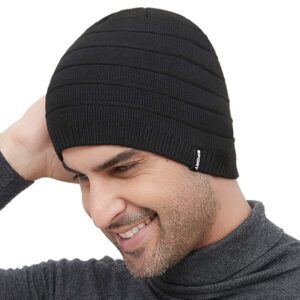 Hat Warm Knit Cuffed Plain Toboggan Ski Skull Cap 