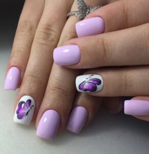 Lavender Nail art design