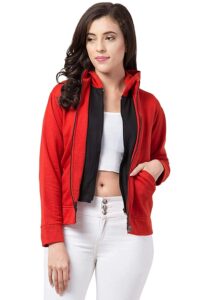 PDK Fashions Double Zipper Hoodie for Women