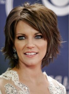 Short length layers with bangs