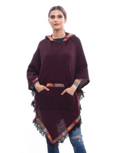 Shulbha Unisex Woolen Hooded Poncho Long Soft Warm Wool Travel Wrap