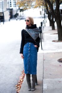 Winter Denim Skirts