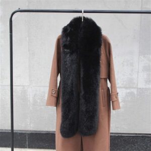 Women Faux Fur Collar Winter Warm Wrap Stole Scarf Shawl Shrug