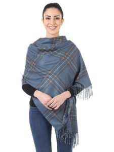 Women's Silky Reversible Printed Cashmere Wool Scarf, Stole & Wrap